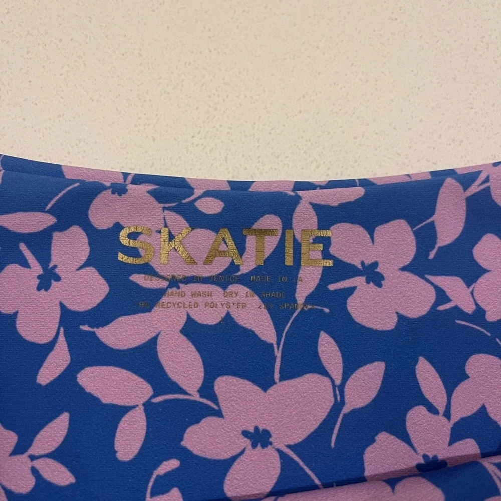 Skatie Blue and Pink Floral Monroe swim bottoms - Picture 3 of 3